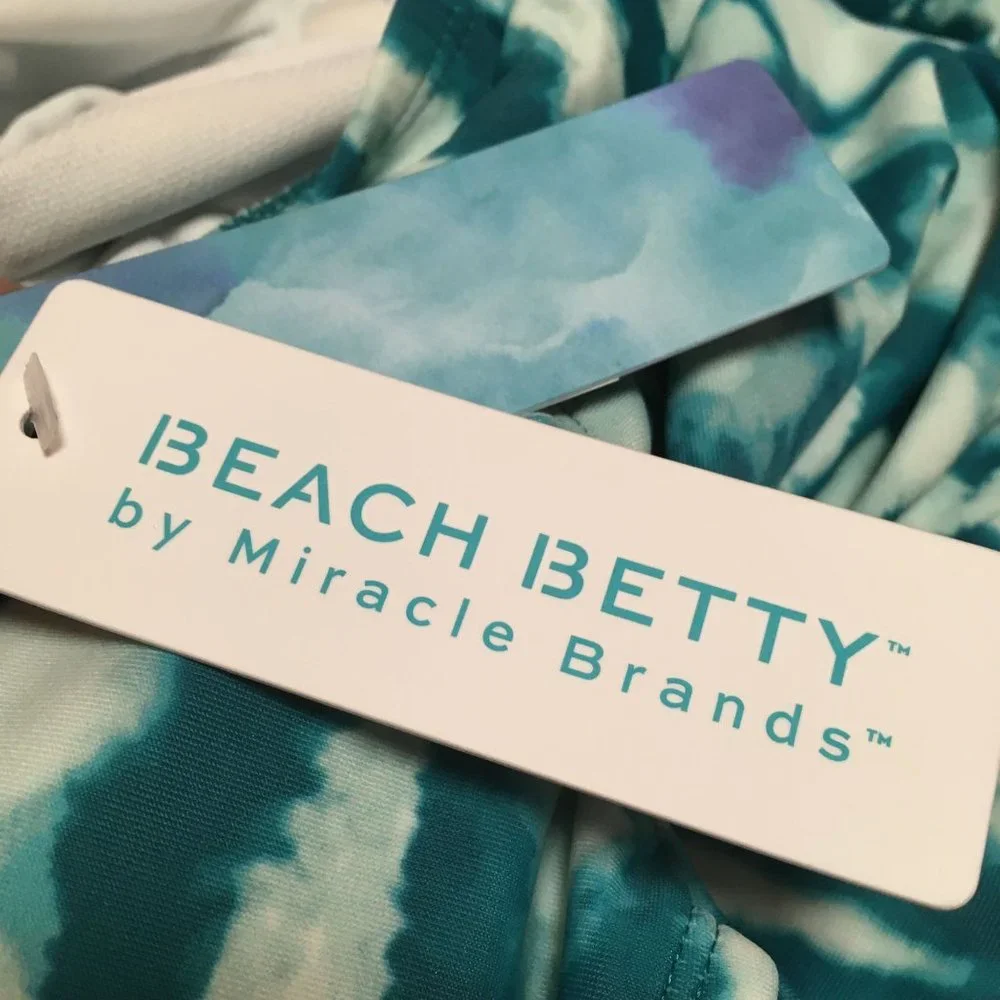 NWT Beach Betty by Miracle Brands Cut Out 1 Piece Swimsuit Green Tie Dye Size M
